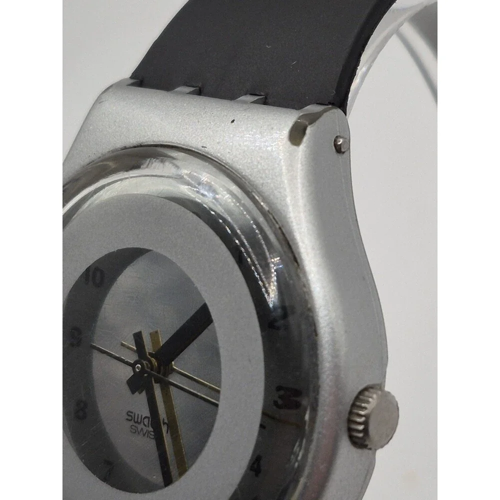 Vintage Swatch Swiss Made Silicone Back-Up GM140 Watch Wristwatch 1990